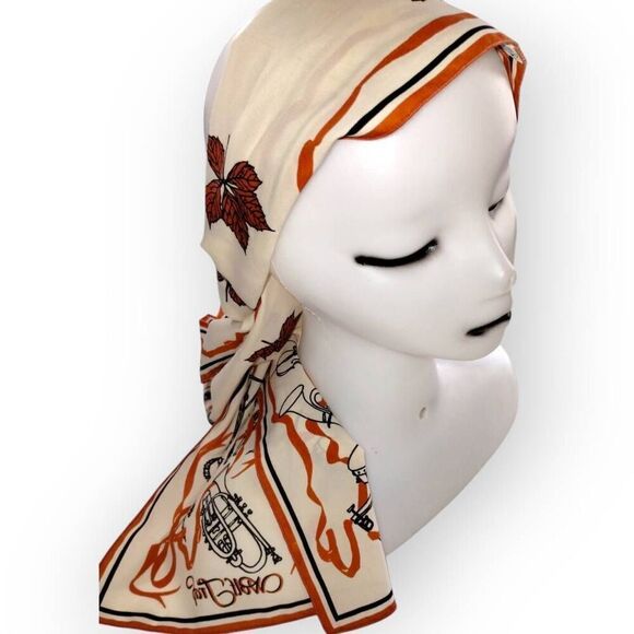 Vtg June Crutchfield Wolf Trap Scarf‎ Musical Instruments Violin Rectangle Wrap - Picture 4 of 9